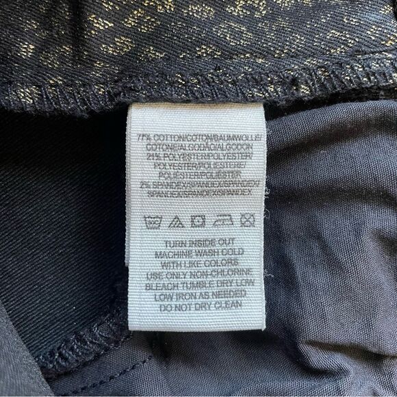 NWT Free People Black/Gold Leopard Printed Shimmer Skinny Jeans - Size: 27 - Picture 13 of 13